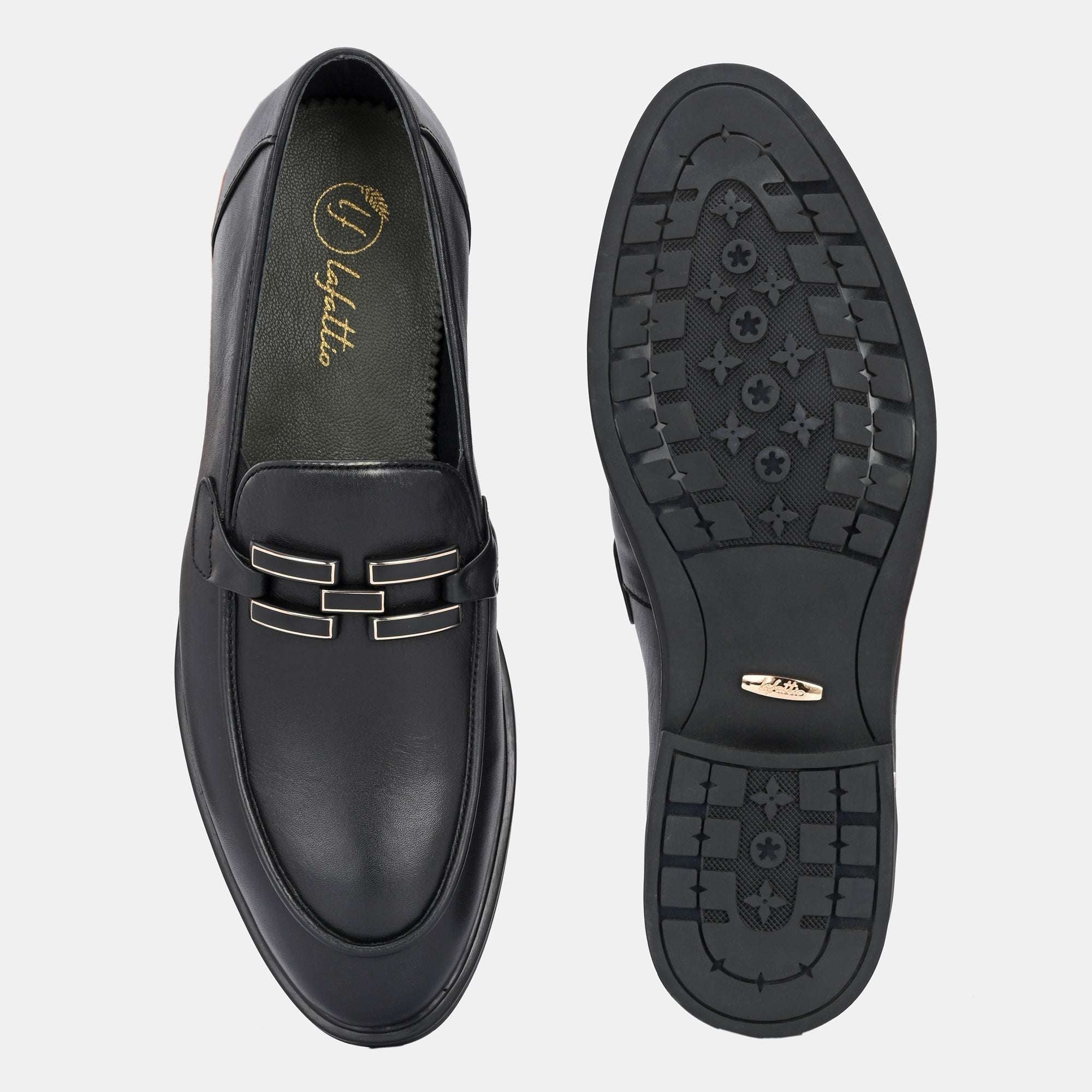 Black Buckled Loafers by Lafattio