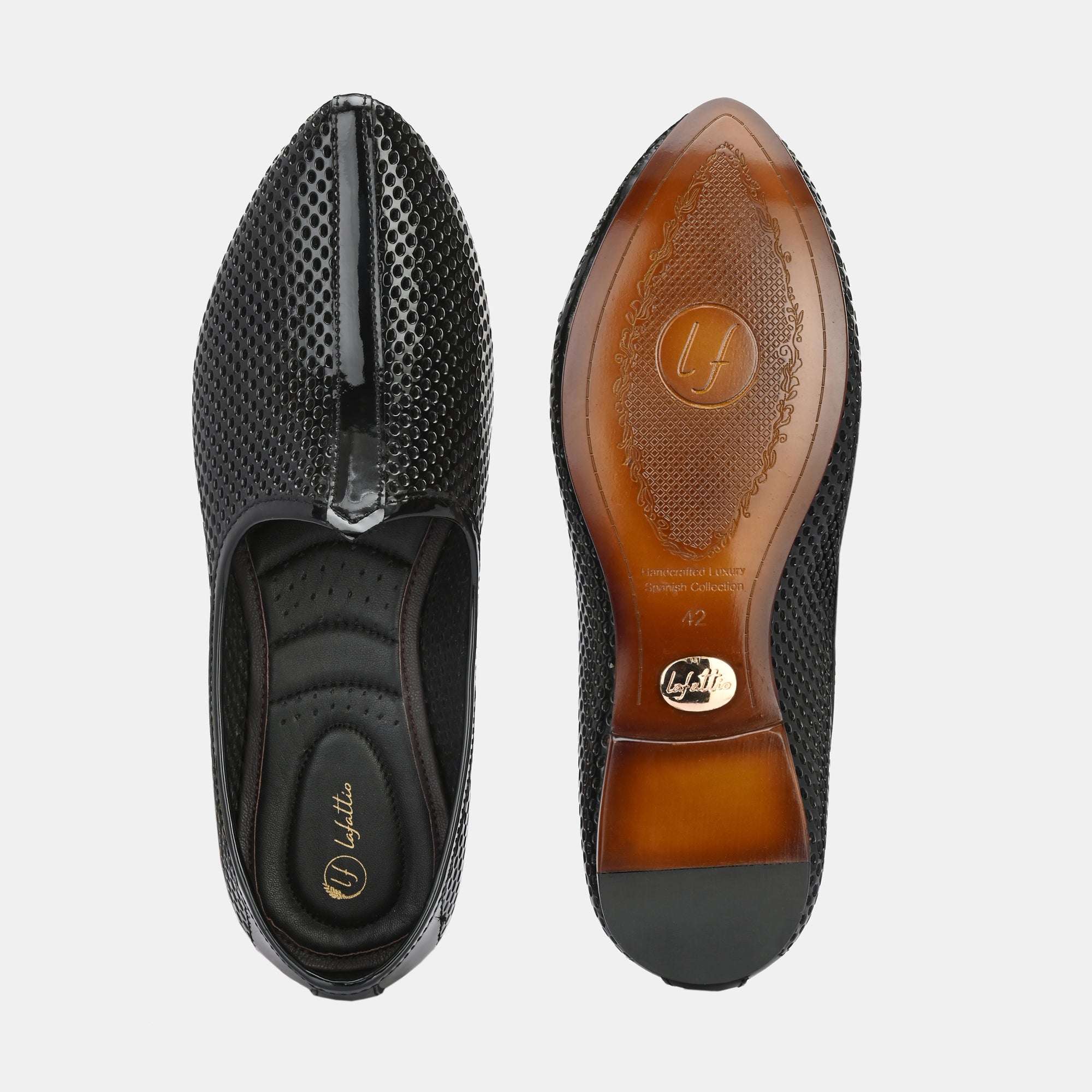 Patent Black Malaga Jooti by Lafattio
