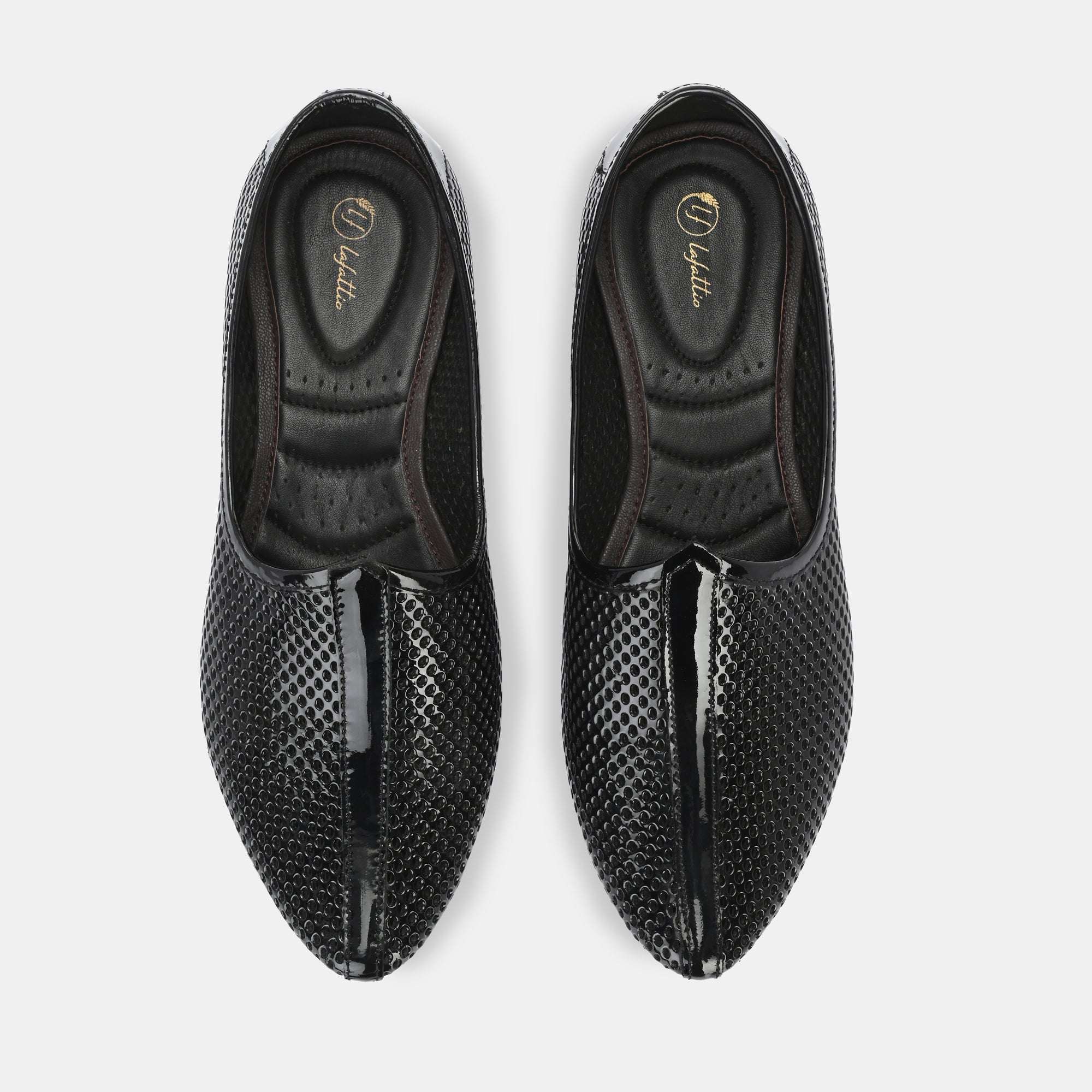 Patent Black Malaga Jooti by Lafattio