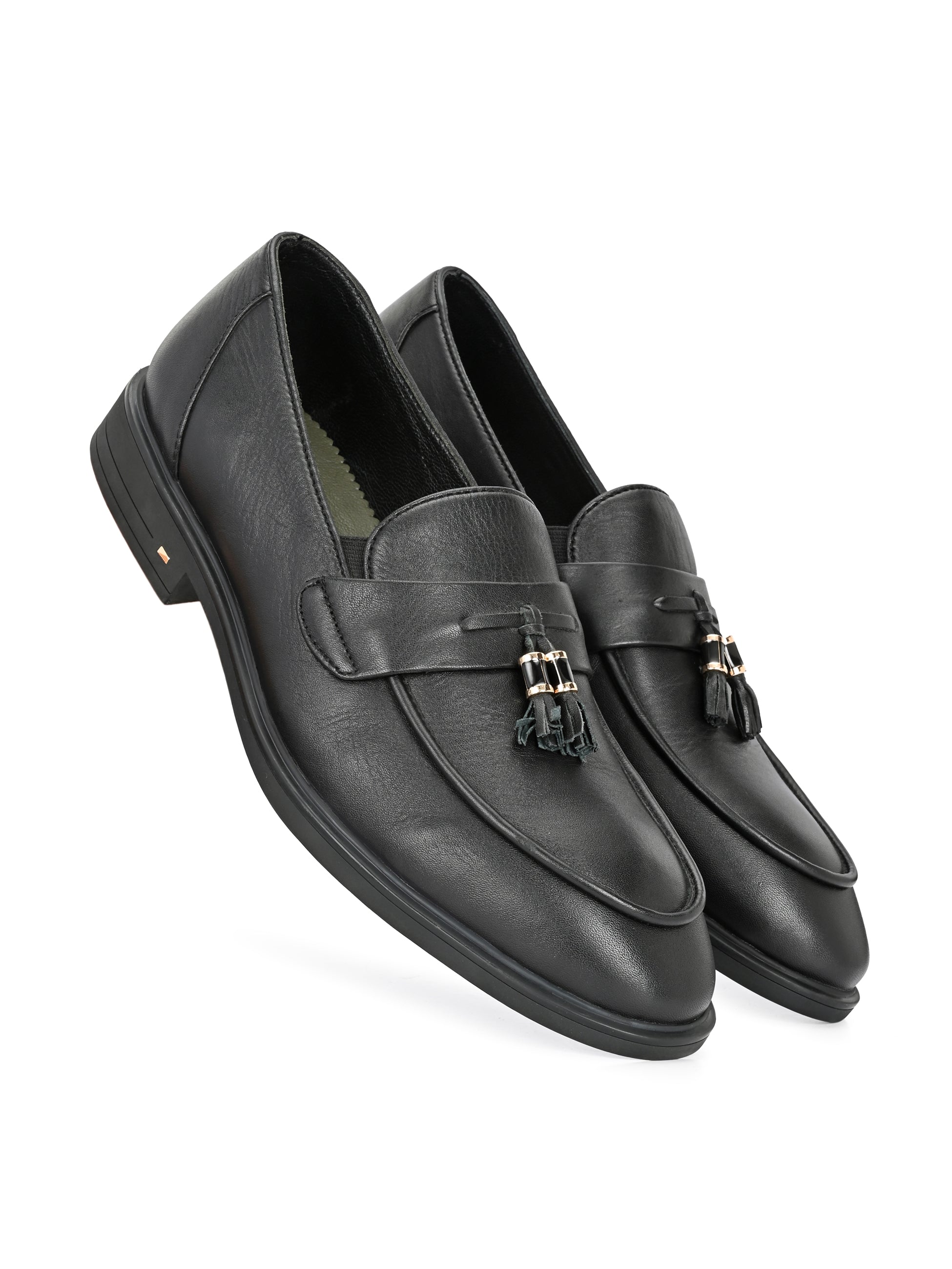 Black Tassel Loafers by Lafattio