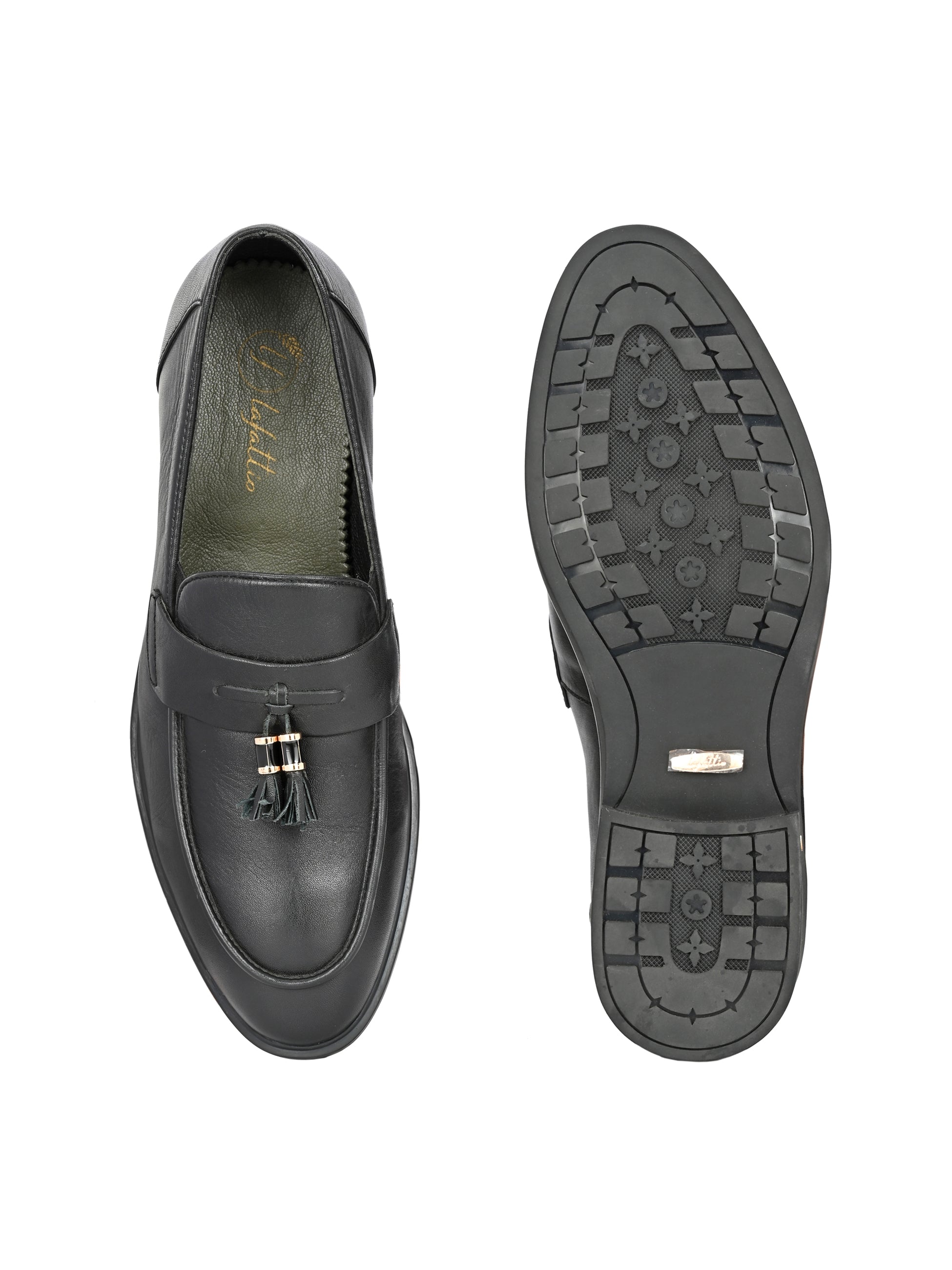Black Tassel Loafers by Lafattio