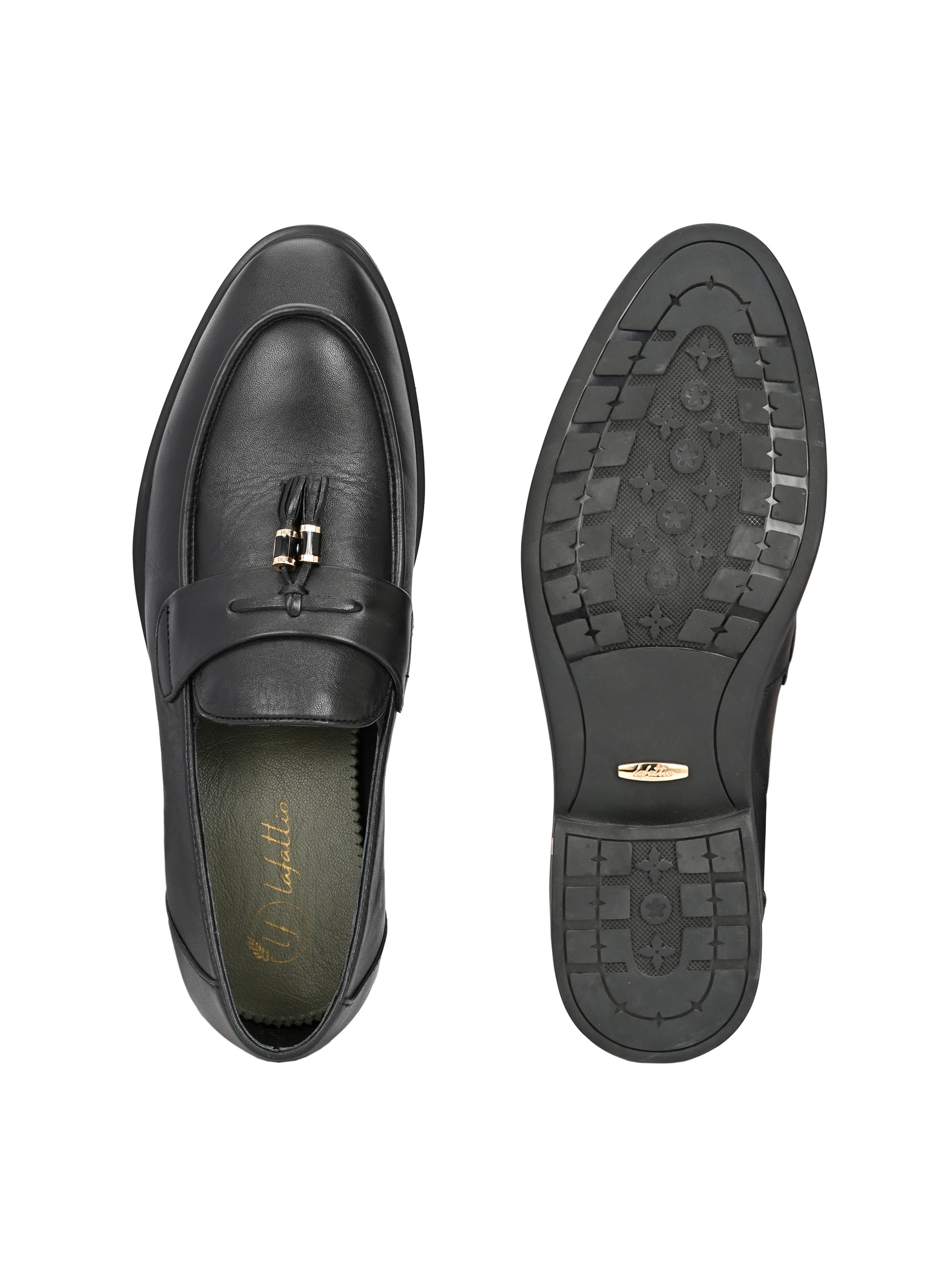 Black Tassel Loafers by Lafattio