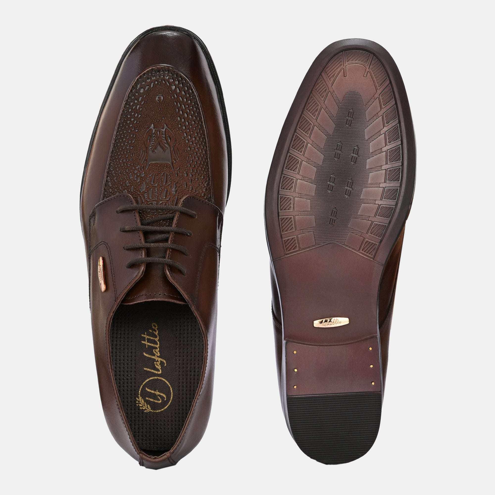 Hand Engraved Lace-Up Shoes by Lafattio