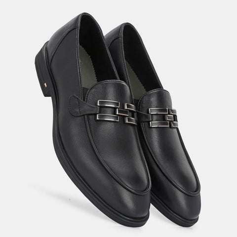 Black Buckled Loafers by Lafattio