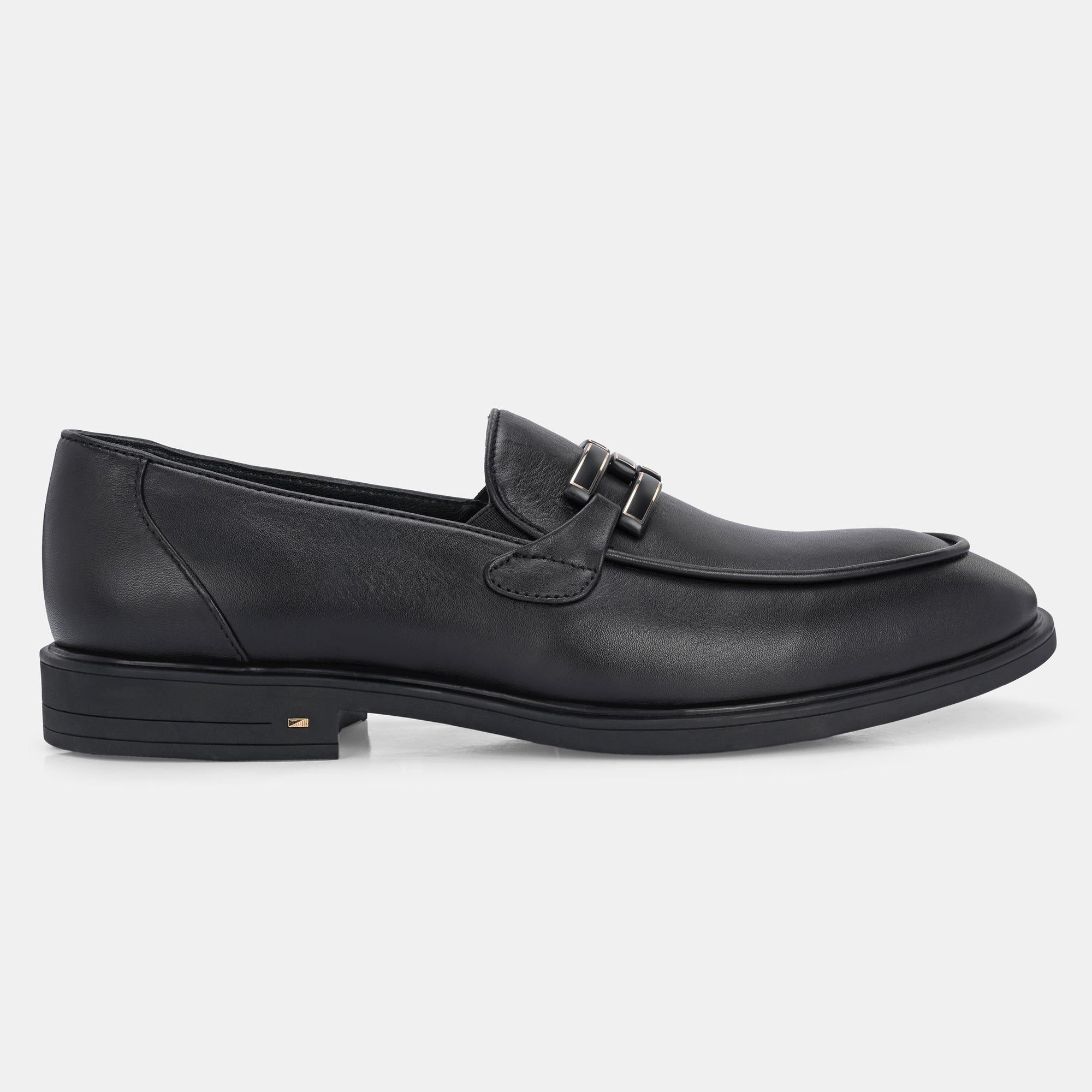 Black Buckled Loafers by Lafattio