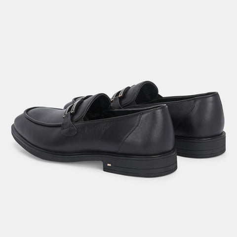 Black Buckled Loafers by Lafattio