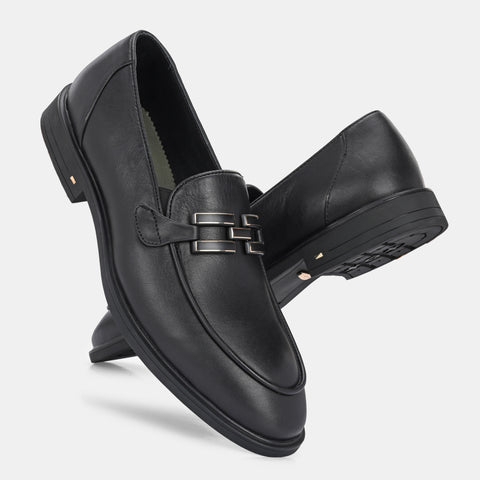 Black Buckled Loafers by Lafattio