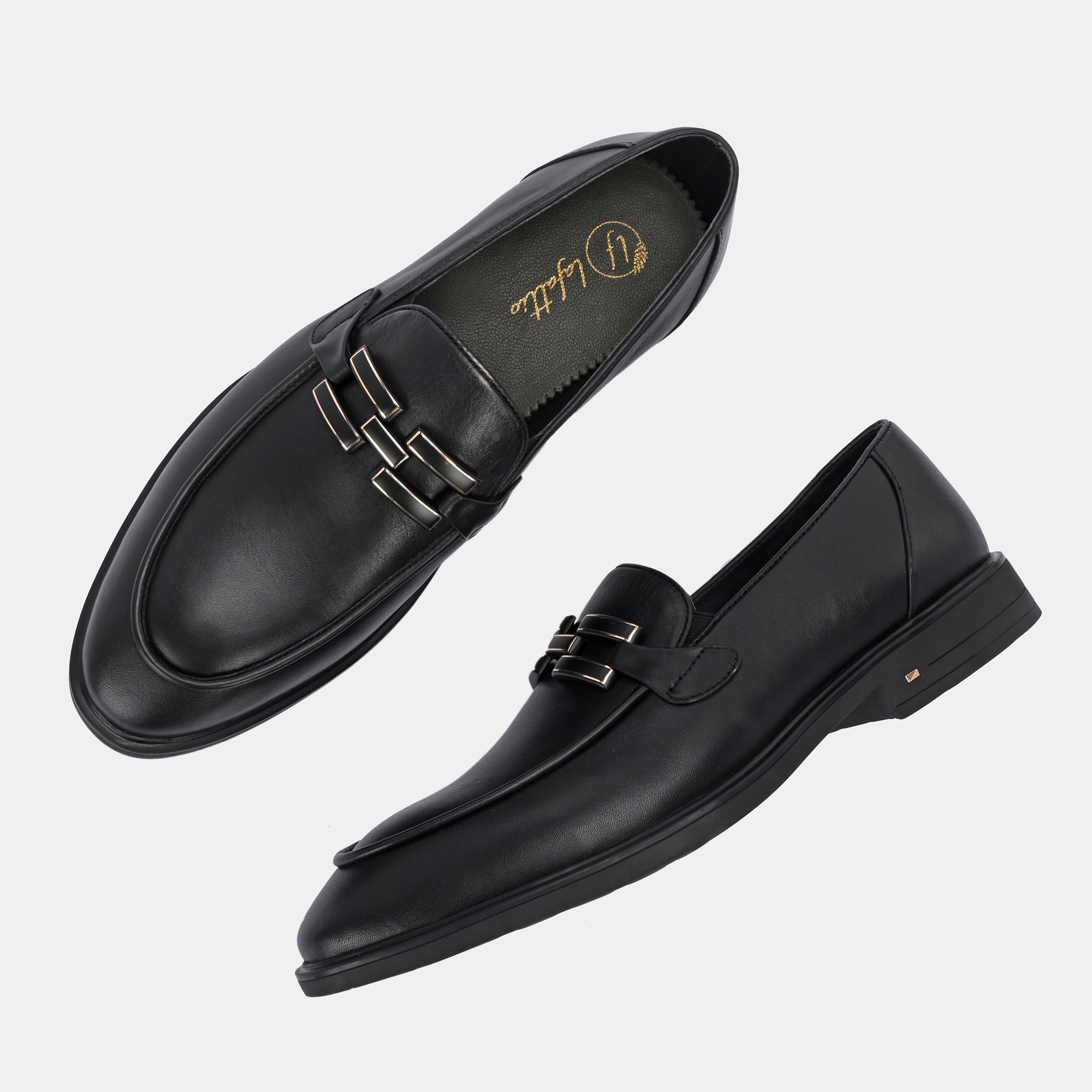 Black Buckled Loafers by Lafattio