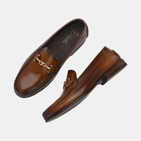 Tan Buckled Loafers by Lafattio