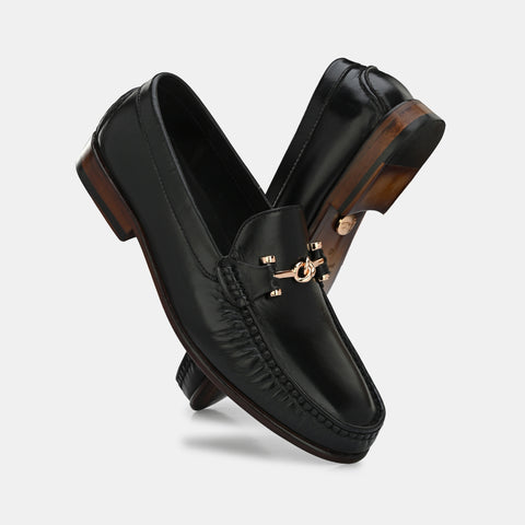 Black Buckled Loafers by Lafattio