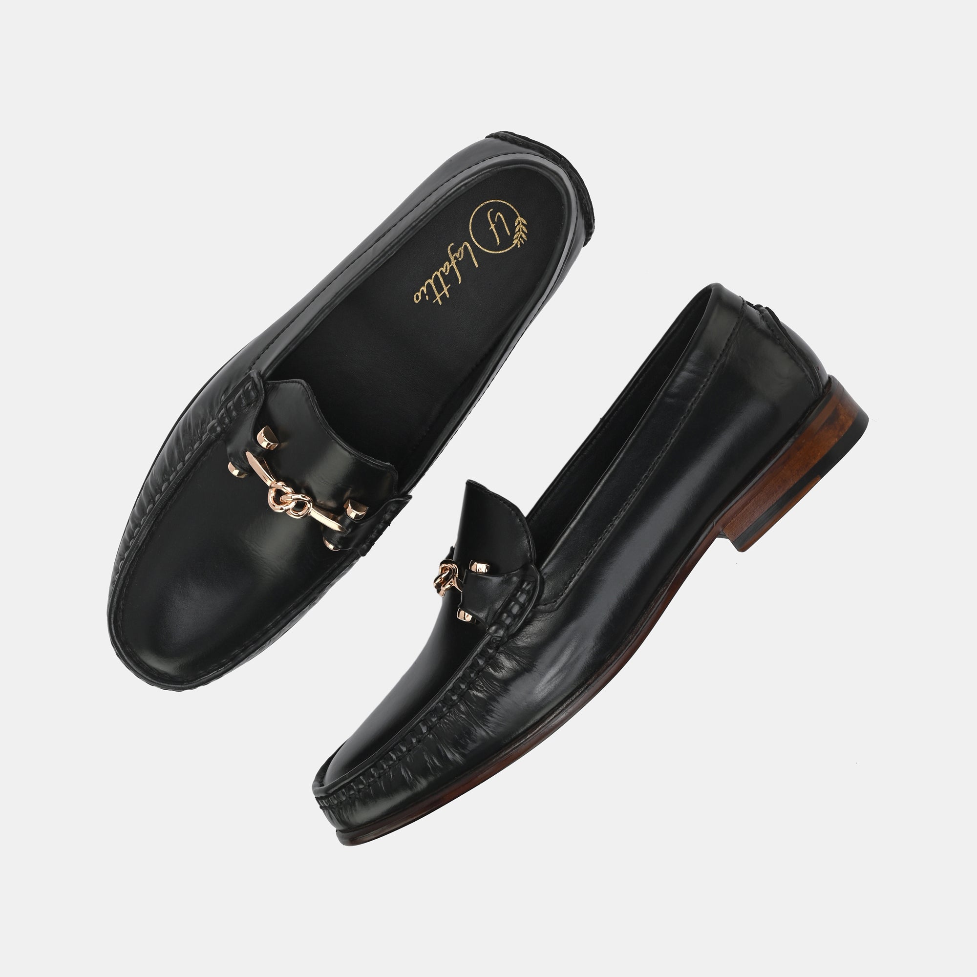 Black Buckled Loafers by Lafattio