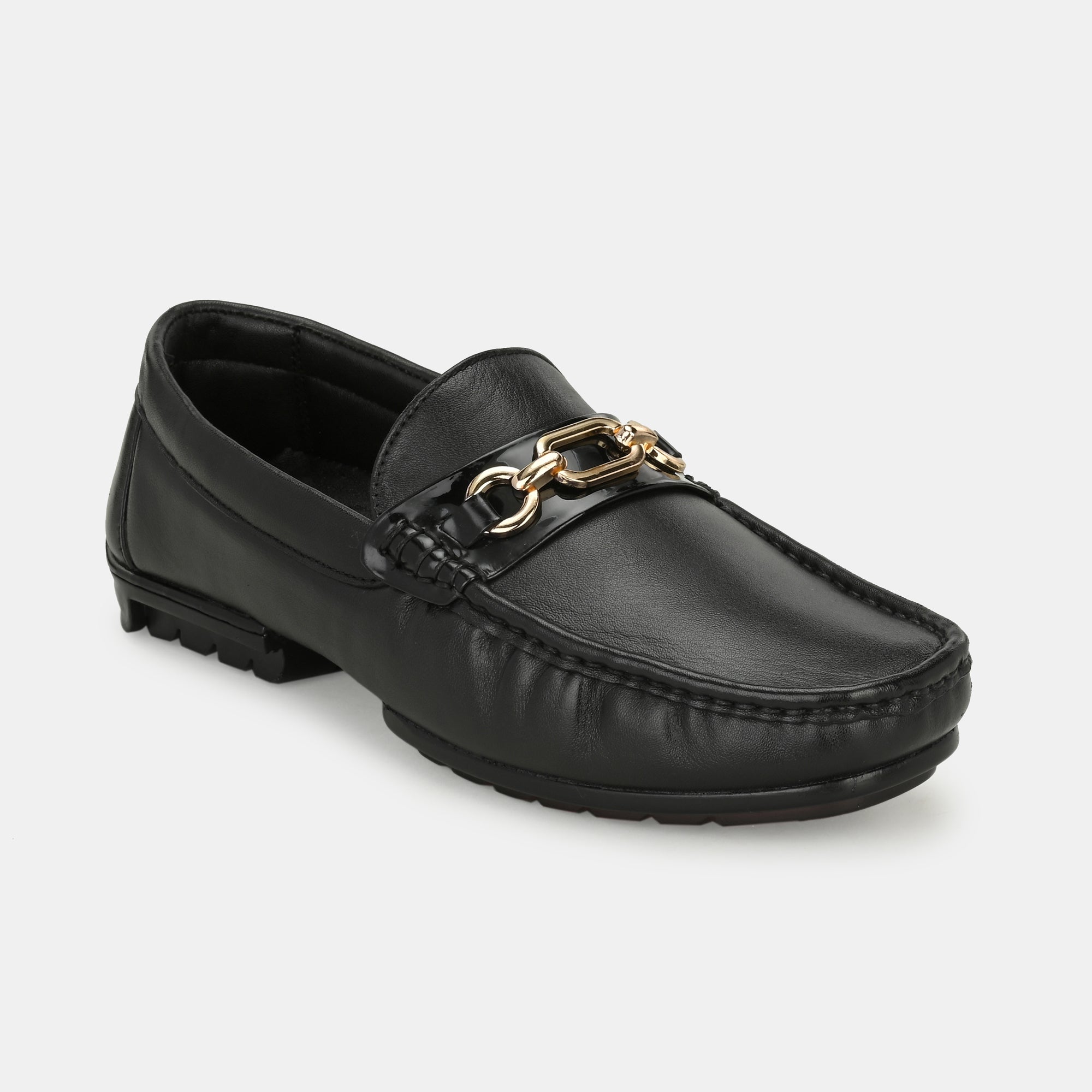 Black Buckled Loafers by Lafattio