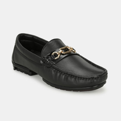 Black Buckled Loafers by Lafattio