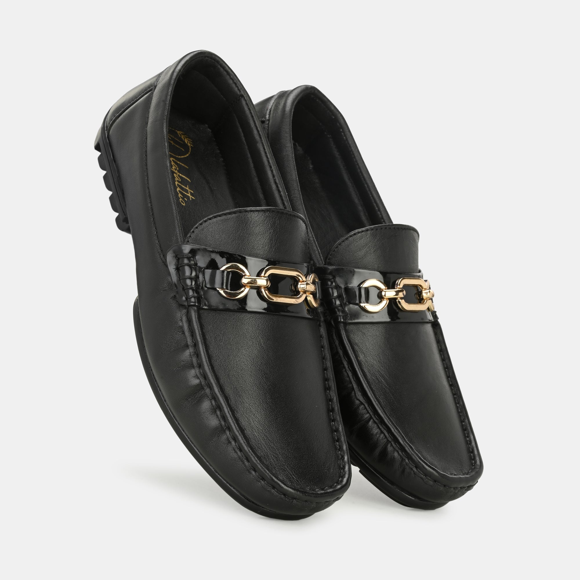 Black Buckled Loafers by Lafattio