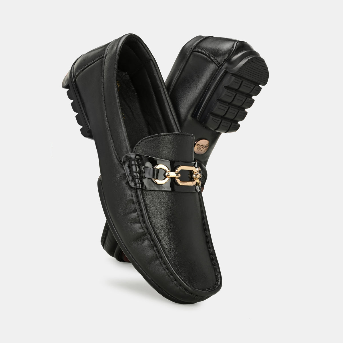 Black Buckled Loafers by Lafattio