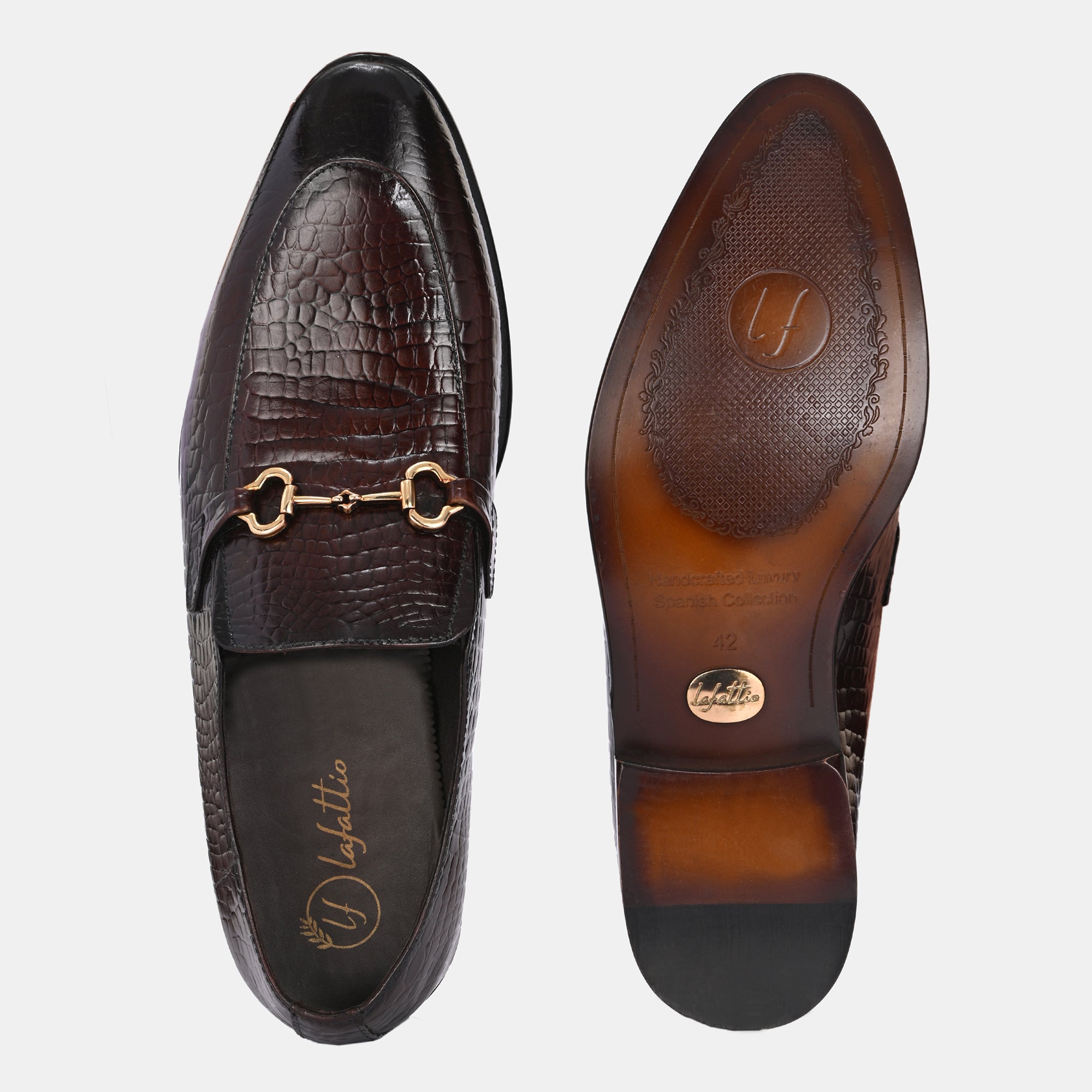 Brown Buckled Loafers by Lafattio