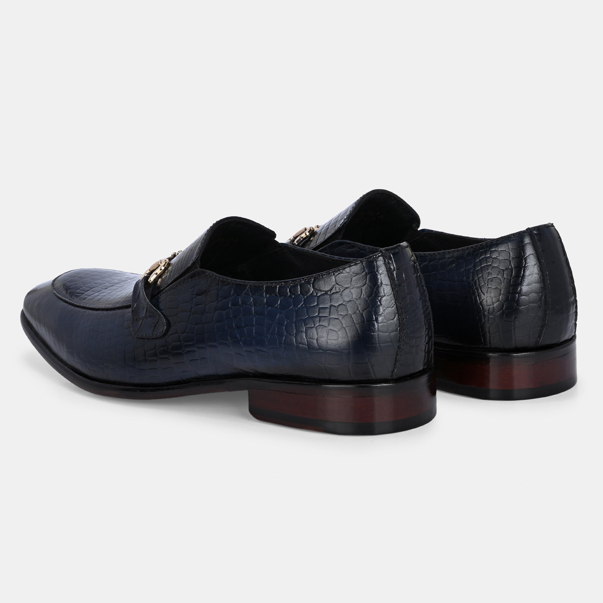 Blue Buckled Loafers by Lafattio