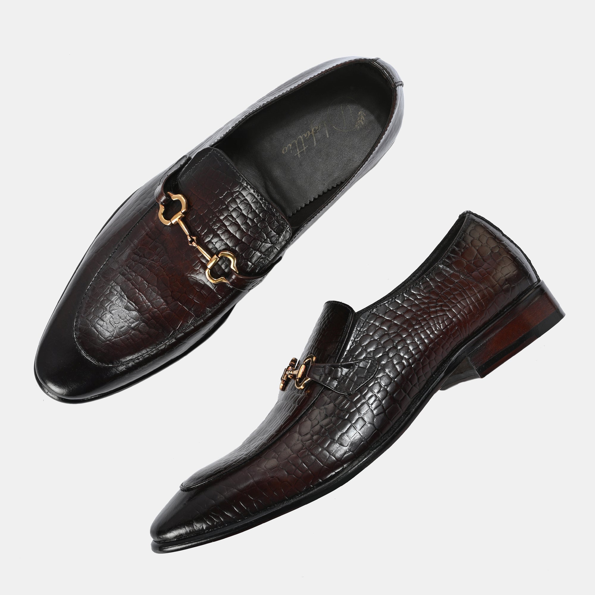 Brown Buckled Loafers by Lafattio