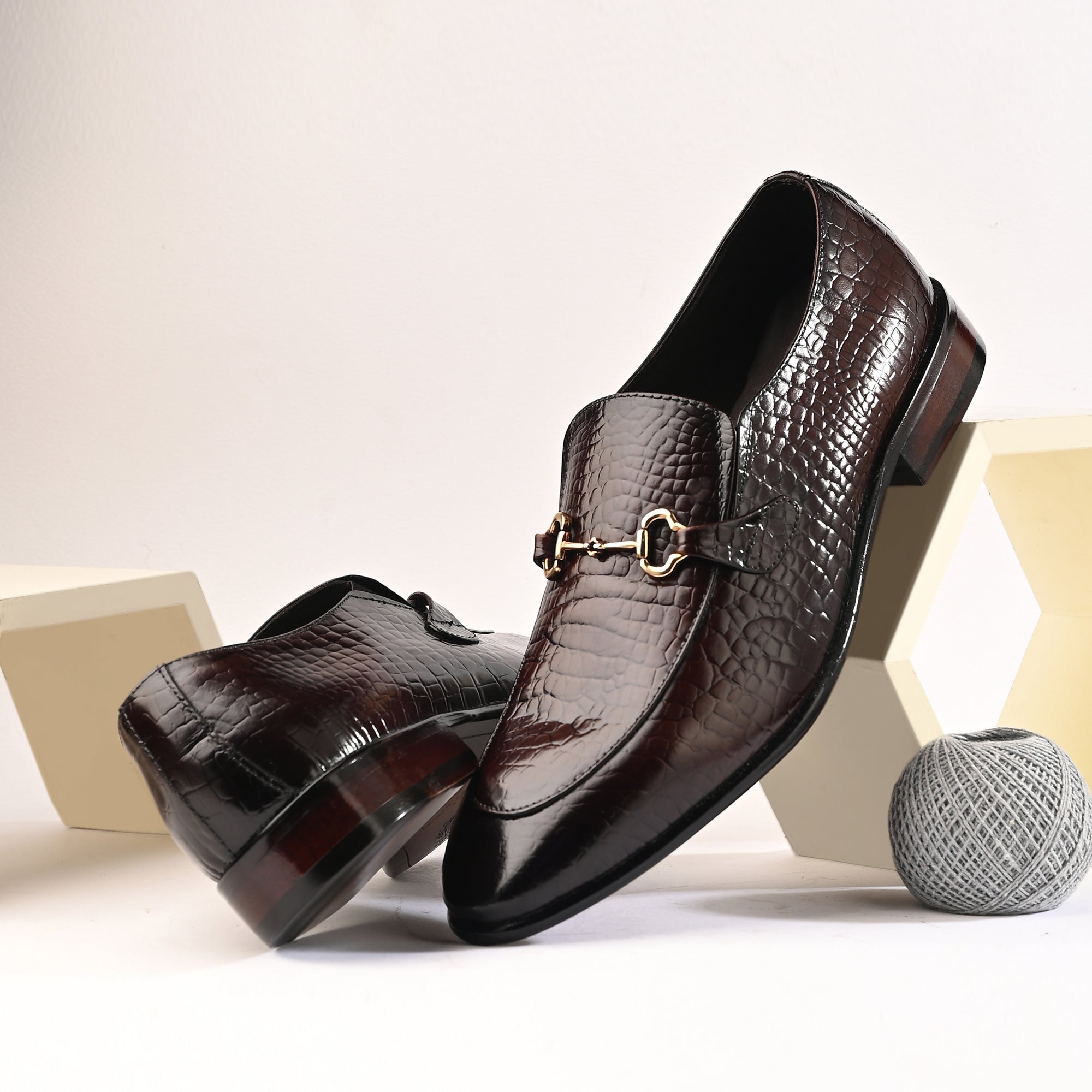 Brown Buckled Loafers by Lafattio