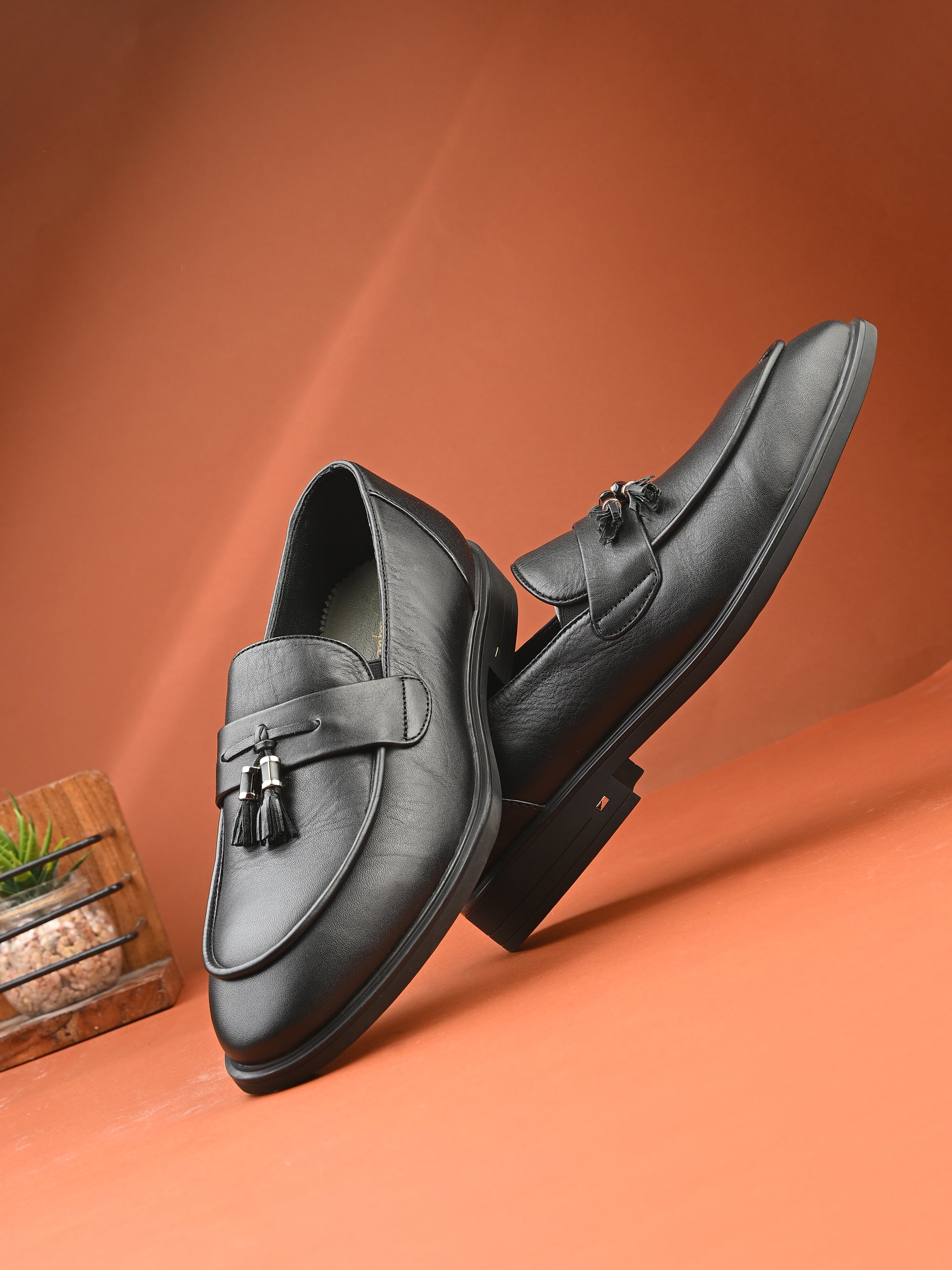 Black Tassel Loafers by Lafattio